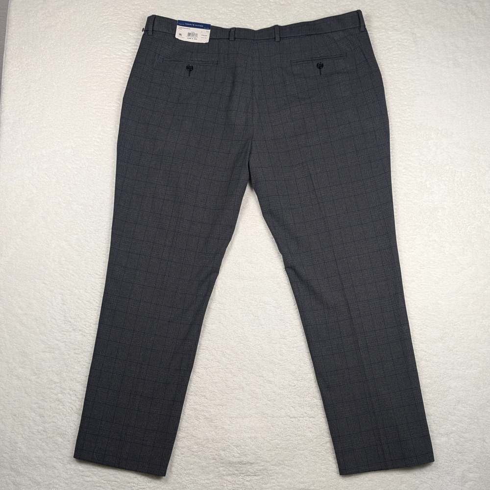 Tommy Hilfiger Tate Dress Pants Mens 42x30 Gray Glen Plaid Flat Front Stretch - Picture 8 of 9